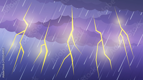 雷の背景イラスト_16:9