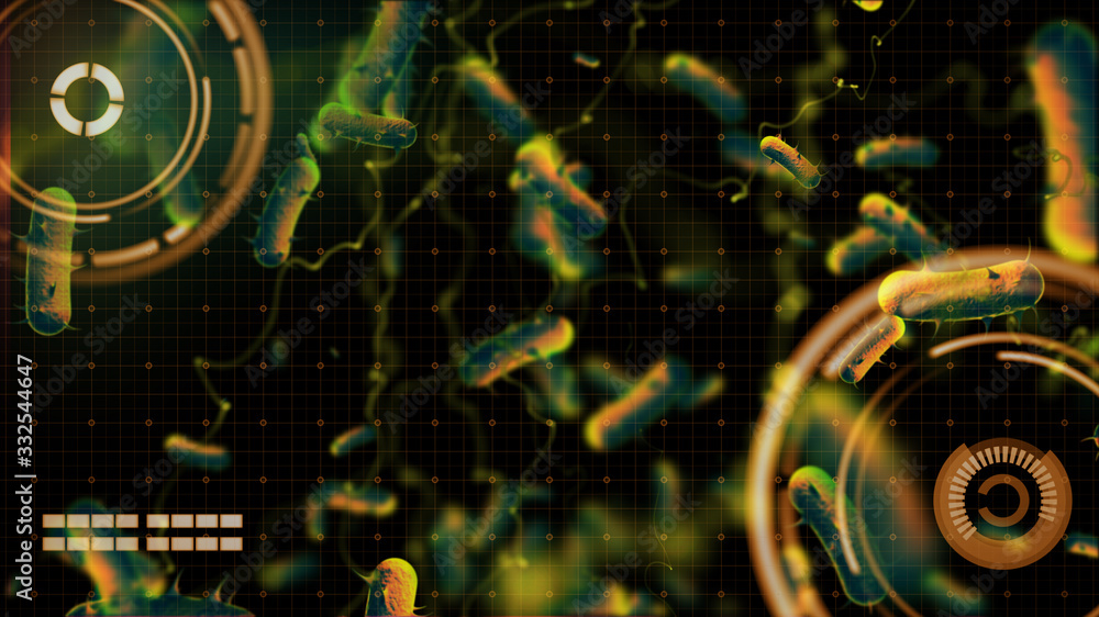 Virus Infector With Gui Virus outbreak disease spread infection analyze 3D animation infected ...
