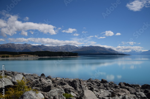 Lake Tekapo with turquoise water