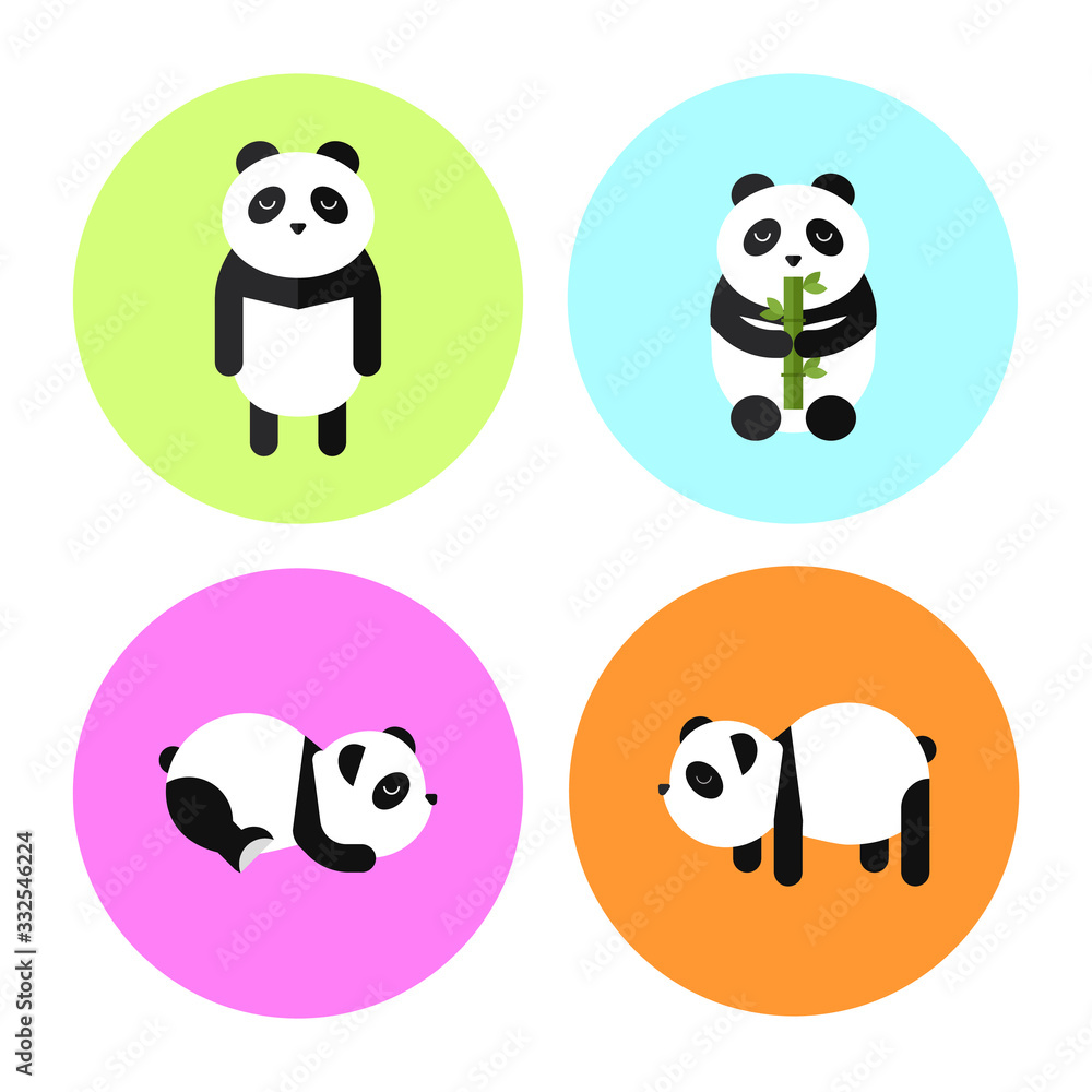 Obraz premium Flat Panda Design Collection