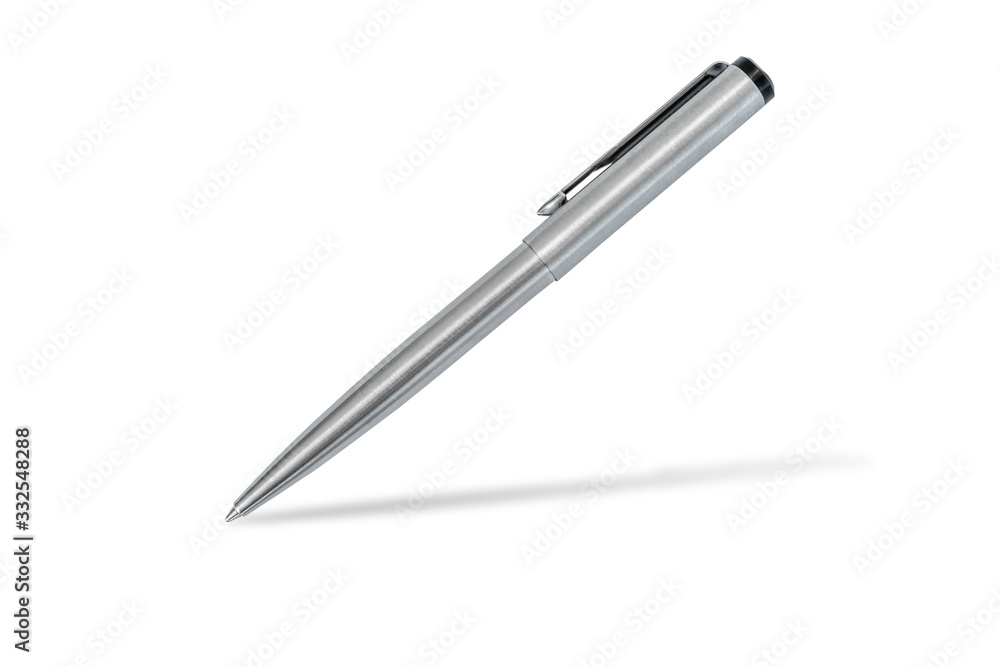 Silver pen, isolated on white background with clipping path. Silver pen, isolated on white background with clipping path.