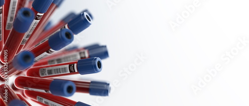 Abstract blood test tubes circular pattern background