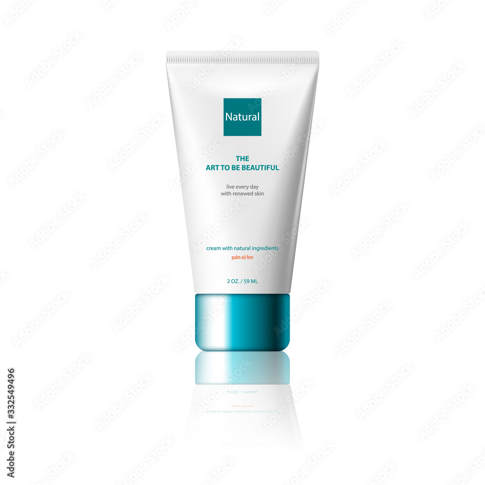 Vector 3d design cosmetics tube product template for advertising. Cosmetics packaging Vector 3d design cosmetics tube product template for advertising. Cosmetics packaging