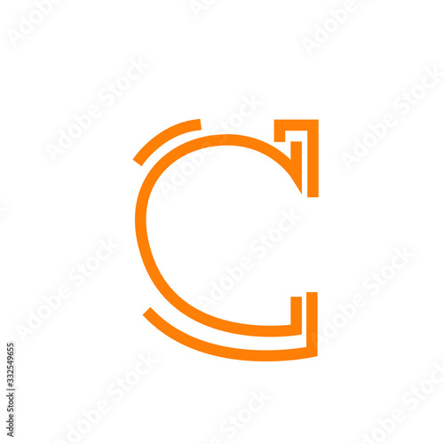 Abstract, modern letter decorative font with gradient and solid. Decorative monogram alphabet