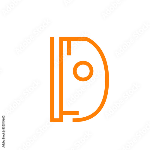 Abstract, modern letter decorative font with gradient and solid. Decorative monogram alphabet