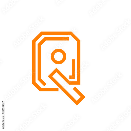 Abstract, modern letter decorative font with gradient and solid. Decorative monogram alphabet