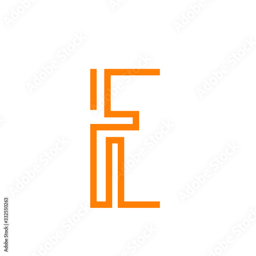 Abstract, modern letter decorative font with gradient and solid. Decorative monogram alphabet