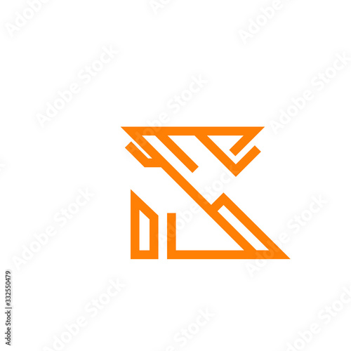 Abstract, modern letter decorative font with gradient and solid. Decorative monogram alphabet