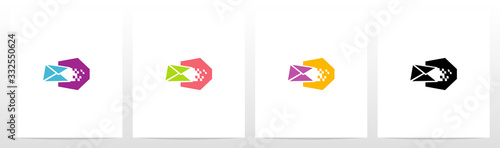 Digital Electronic Mail On Letter Logo Design D