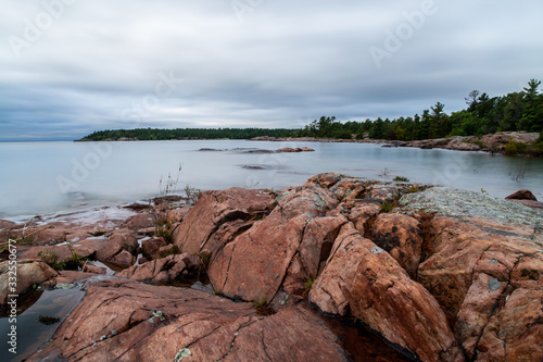 rocky shoreline georgian bay killarney ontario canada photo