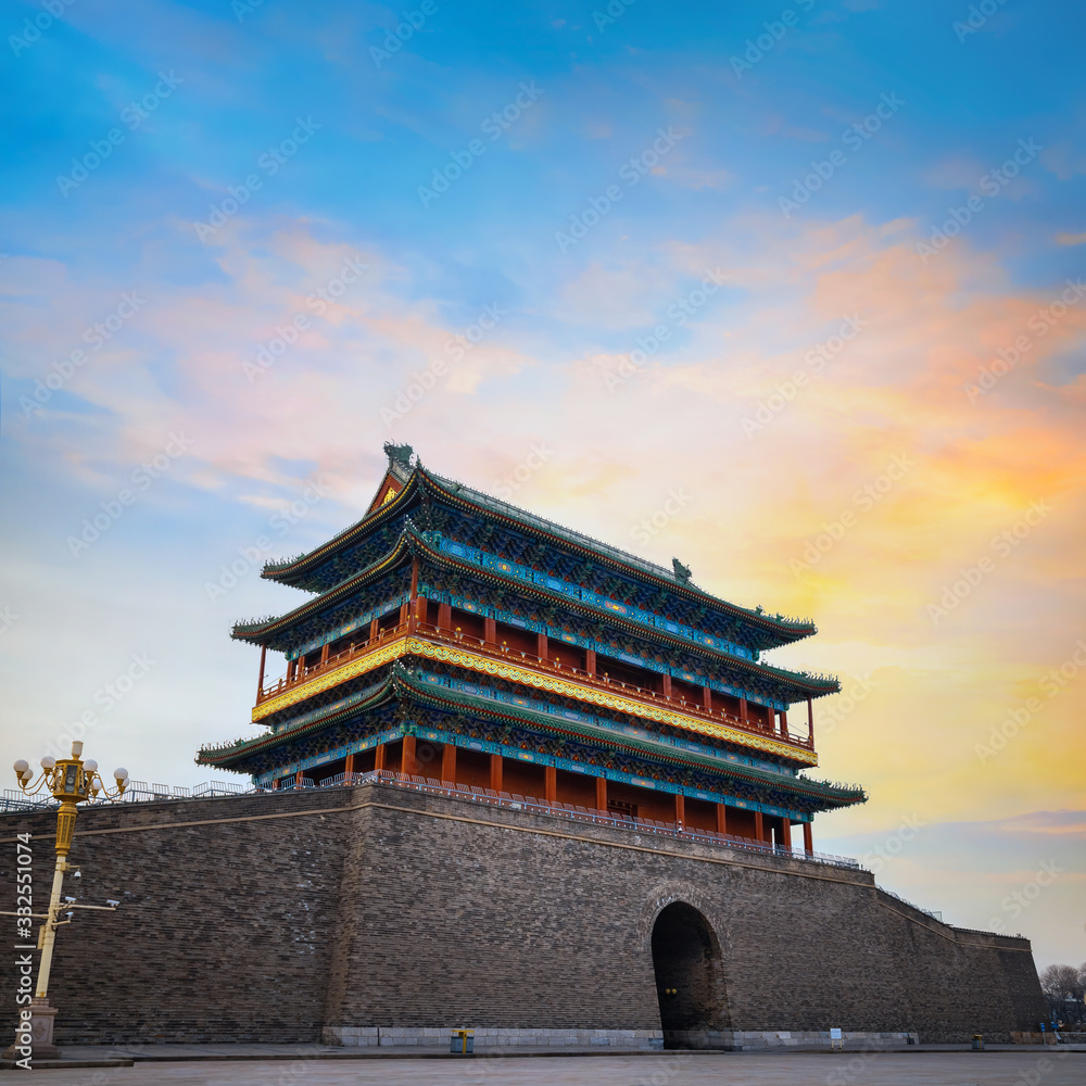 Qianmen or Zhengyangmen Gate at the Entrance of Tiananmen Square in Beijing, China Qianmen or Zhengyangmen Gate at the Entrance of Tiananmen Square in Beijing, China