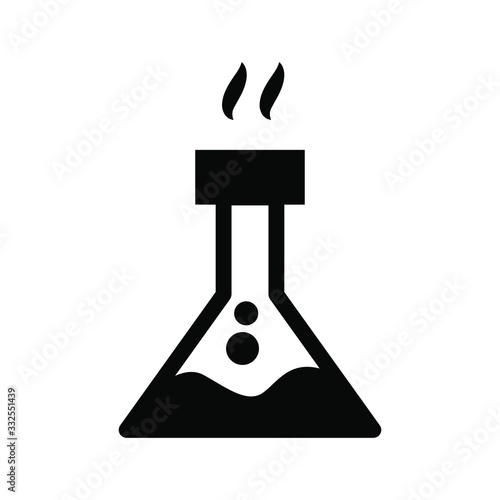 Chemistry icon , science atom, molecule , ecperiment template logo vector emblem isolated illustration , outline solid background white