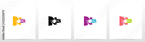 Digital Electronic Mail On Letter Logo Design N