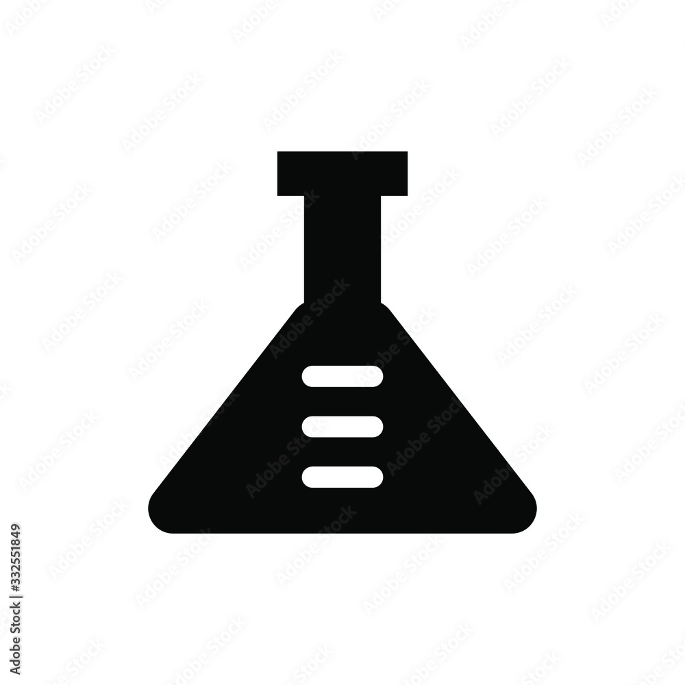 Erlenmeyer icon vector illustration, template logo science flask , emblem isolated outline solid background white Erlenmeyer icon vector illustration, template logo science flask , emblem isolated outline solid background white