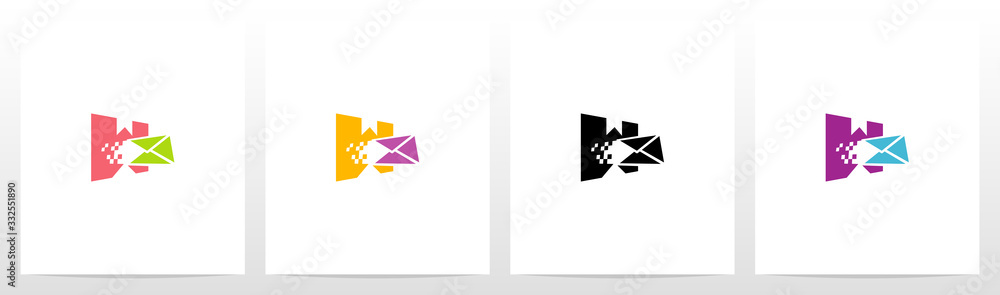 Digital Electronic Mail On Letter Logo Design W Digital Electronic Mail On Letter Logo Design W