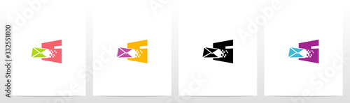 Digital Electronic Mail On Letter Logo Design S
