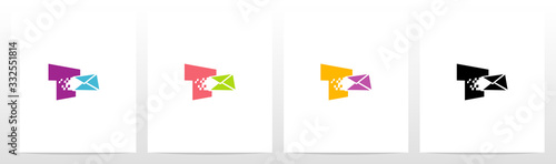 Digital Electronic Mail On Letter Logo Design T