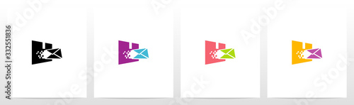 Digital Electronic Mail On Letter Logo Design U