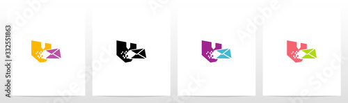 Digital Electronic Mail On Letter Logo Design V