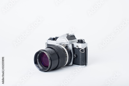 old photo camera isolated on white background