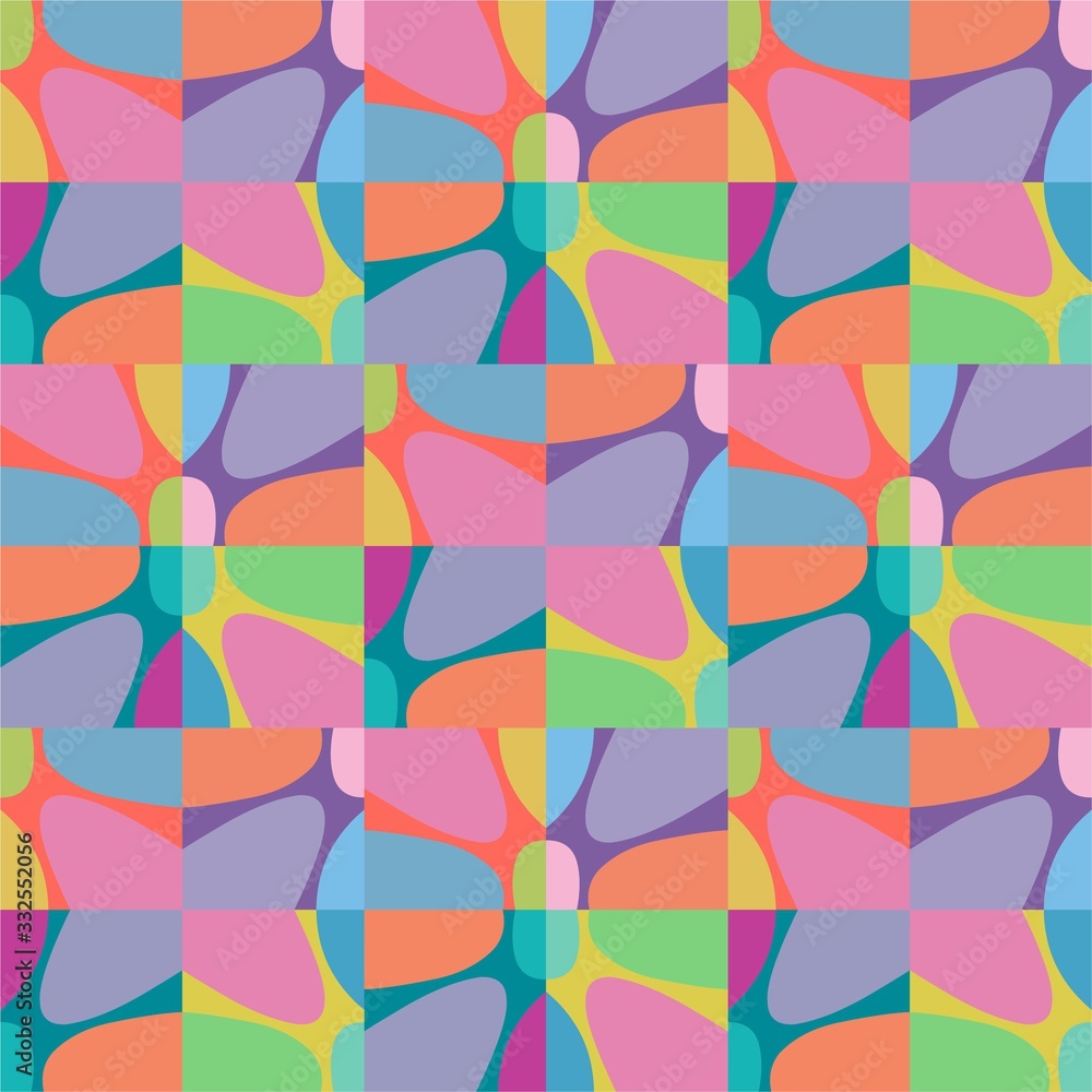 Beautiful of Colorful Triangles, Reapeated, Abstract, Illustrator Geometric Pattern Wallpaper. Image for Printing on Paper, Wallpaper or Background, Covers, Fabrics