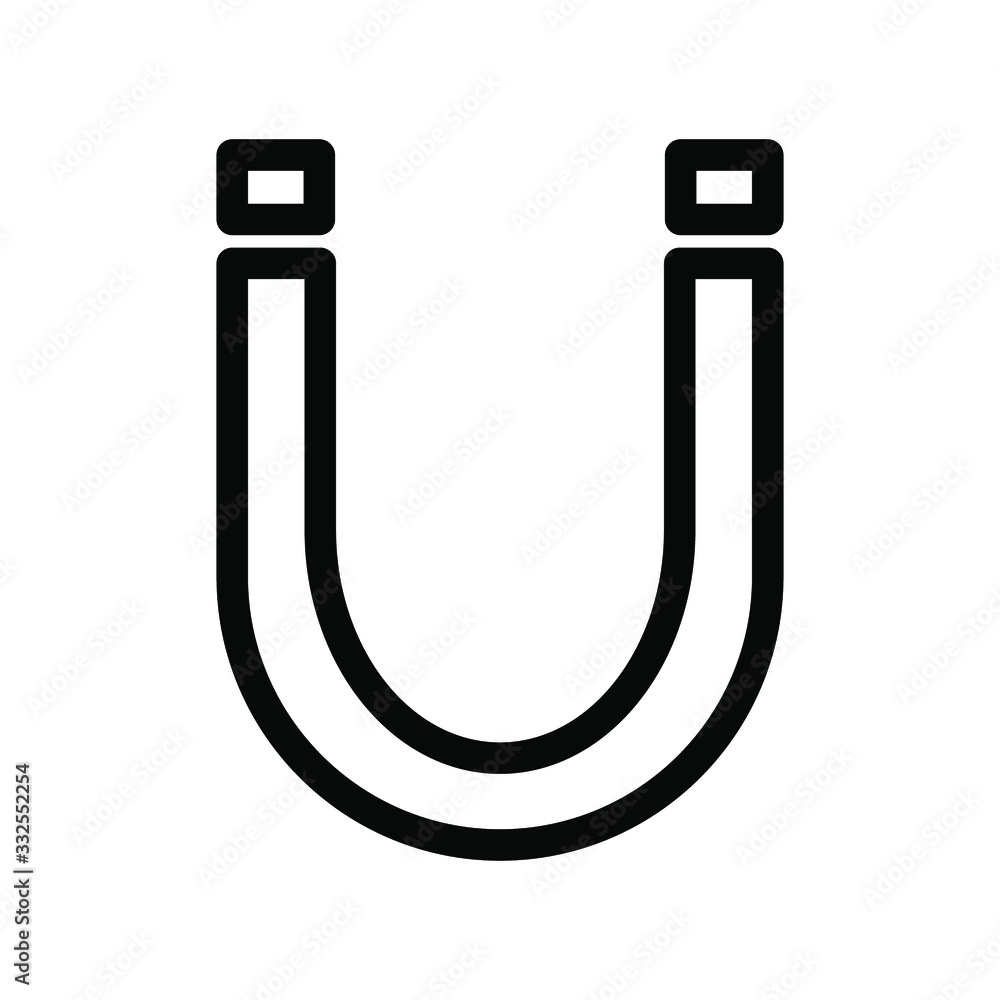 Magnet icon vector illustration , template logo simple isolated emblem , design for business science , outline solid background white Magnet icon vector illustration , template logo simple isolated emblem , design for business science , outline solid background white