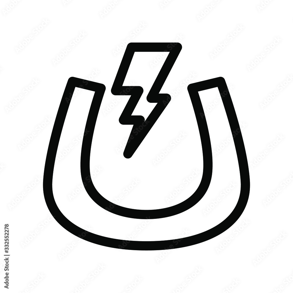 Magnet icon vector illustration , template logo simple isolated emblem , design for business science , outline solid background white Magnet icon vector illustration , template logo simple isolated emblem , design for business science , outline solid background white