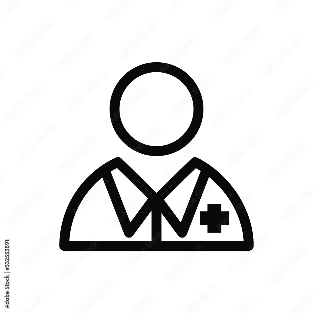 Doctor icon , medical template logo science profesional , vector design emblem isolated illustration , outline solid background white Doctor icon , medical template logo science profesional , vector design emblem isolated illustration , outline solid background white
