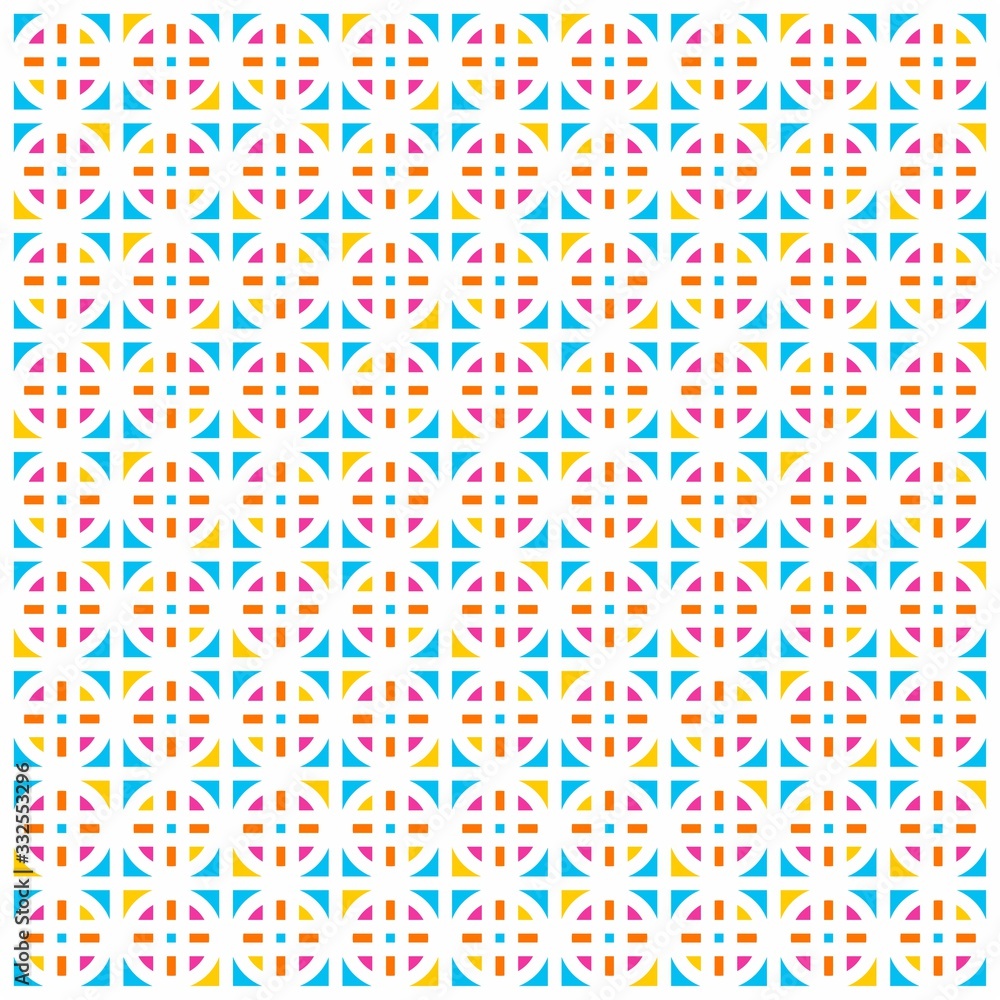  Beautiful of Colorful Circle and Square, Reapeated, Abstract, Illustrator Pattern Wallpaper. Image for Printing on Paper, Wallpaper or Background, Covers, Fabrics