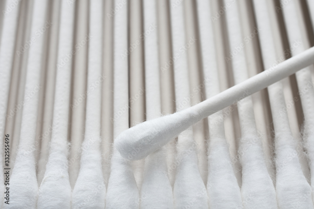 White Cotton Swabs Close Up White Cotton Swabs Close Up