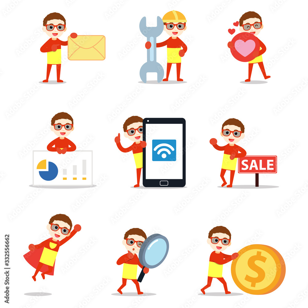 Set character of man wearing Spain flag costume for Independence Day Ceremony. Set character of man wearing Spain flag costume for Independence Day Ceremony.