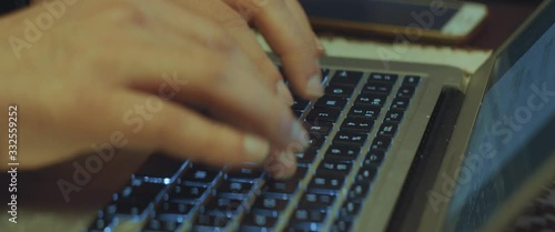 Man Hands Typing On A Computer Keyboard