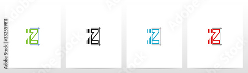 Blueprint Architecture Style Letter Logo Design Z