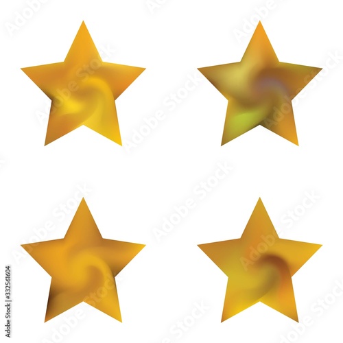 Set of pentagram colorful backgrounds.