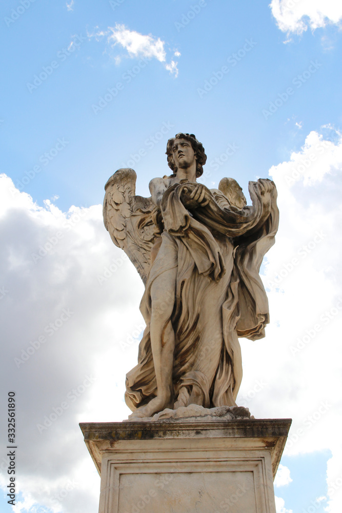 Angel Carrying the Garment and Dice by Palolo Naldini at Castel Sant'Angelo, Rome, Italy