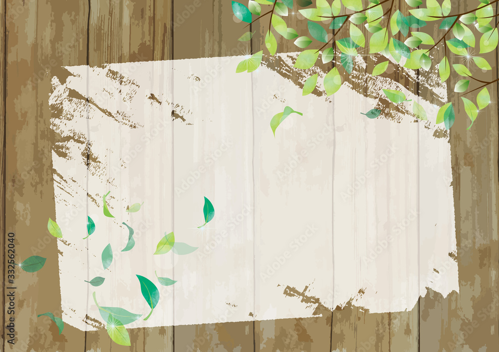 木目 背景 緑 葉 木材 木 ペンキ フレーム おしゃれ ヴィンテージ アート 材木 年輪 木 Stock Vector Adobe Stock