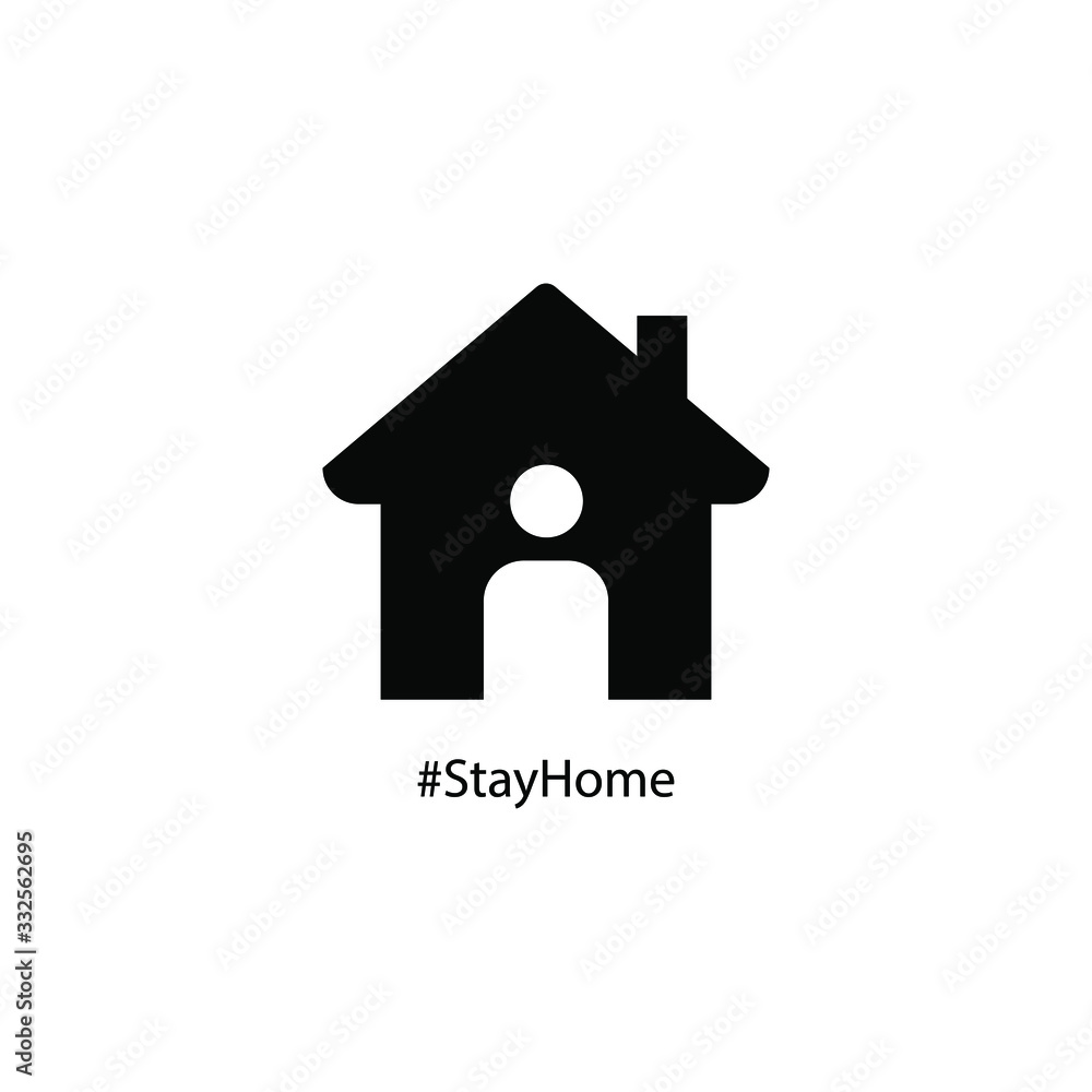 Stay at home icon. Prevention of coronavirus disease concept. Vector illustration Stay at home icon. Prevention of coronavirus disease concept. Vector illustration