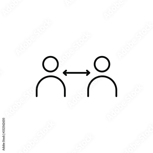 Physical distancing icon. Prevention of coronavirus disease concept. Vector illustration