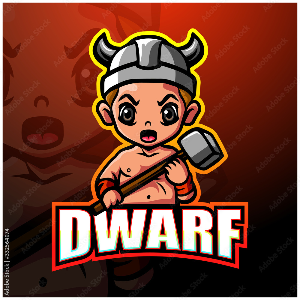 Dwarf mascot esport logo design Dwarf mascot esport logo design