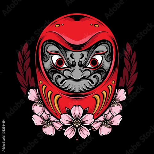 japanese daruma vector and illustration