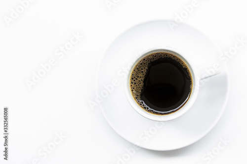 white cup of black coffee espresso 