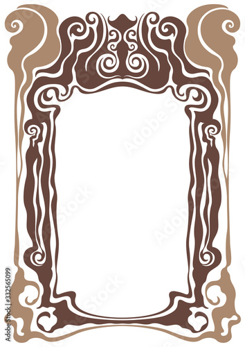 Decorative curved frame/ Illustration bizarre frame with curved forms