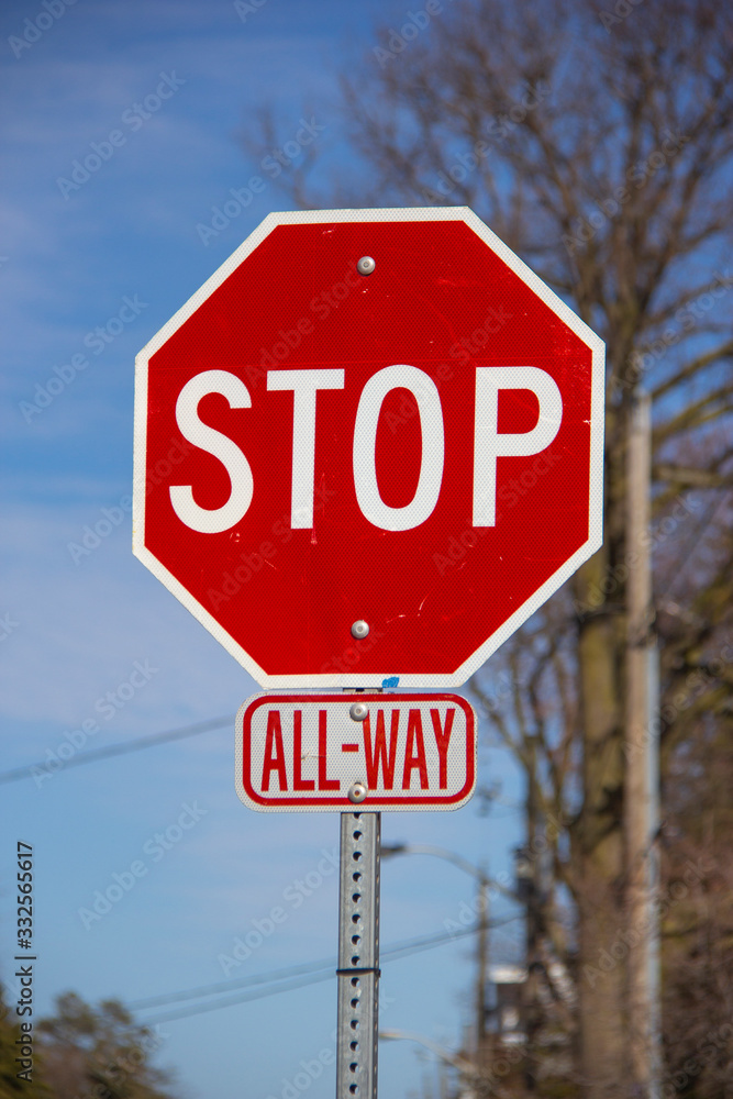 Red stop sign