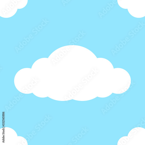 cute clouds seamless on pastel square blue color background, soft blue pastel with cloud cute and beautiful, white cloud on pastel colors blue theme for wallpaper pattern, blue soft and clouds cartoon