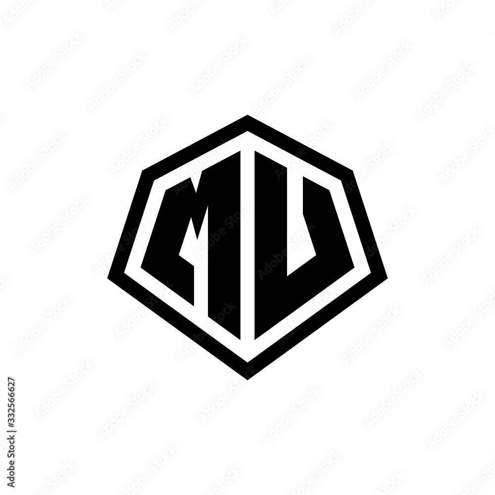 MV monogram logo with hexagon shape and line rounded style design template MV monogram logo with hexagon shape and line rounded style design template