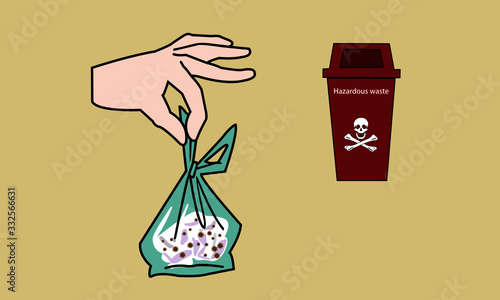 Virus-contaminated tissue.Leave the tissues containing coronavirus (COVID-19) in a plastic bag and tie them tightly.Drop into the trash prevent the spread.