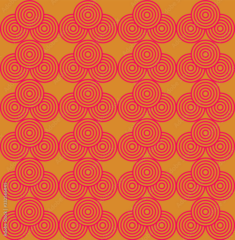 Circle Waves A Seamless Pattern. Retro Color