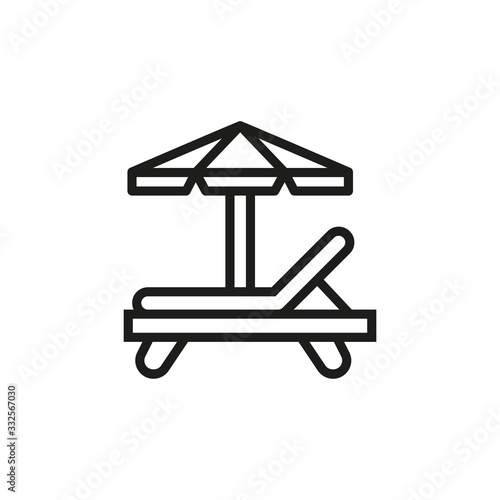 Simple sunbed line icon.