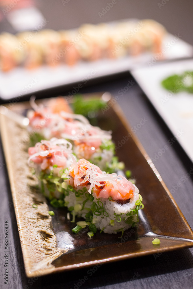 Japanese spring onion roll - healthy japanese maki Japanese spring onion roll - healthy japanese maki