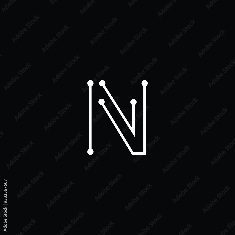 Minimal elegant monogram art logo. Outstanding professional trendy awesome Technology N NV VN initial based Alphabet icon logo. Premium Business Technology logo White color on black background Minimal elegant monogram art logo. Outstanding professional trendy awesome Technology N NV VN initial based Alphabet icon logo. Premium Business Technology logo White color on black background